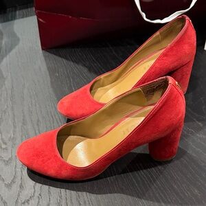 Coach poppy red suede heels